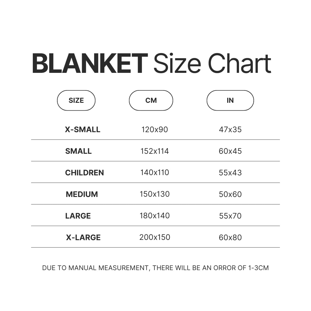 Blanket Size Chart - Violet Evergarden Store
