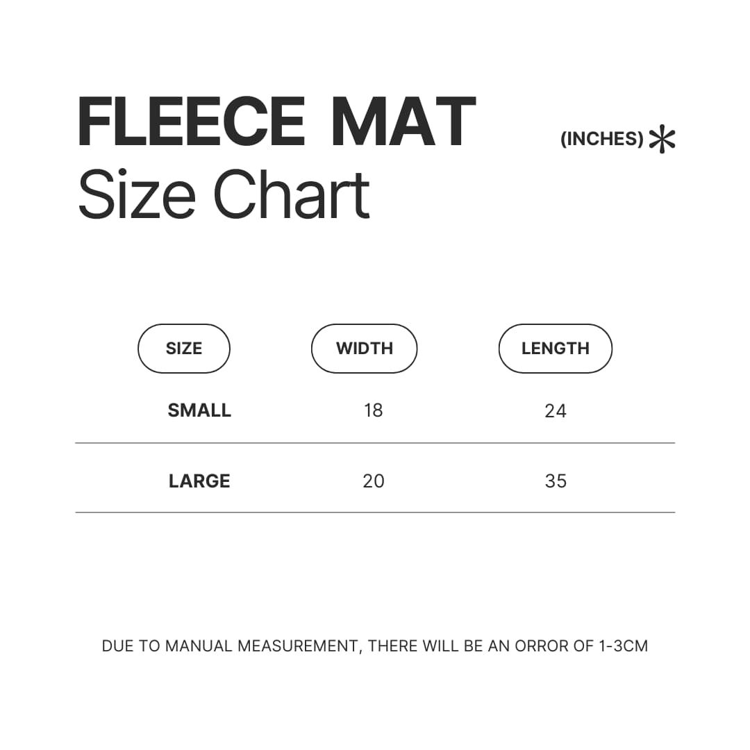 Fleece Mat Size Chart - Violet Evergarden Store