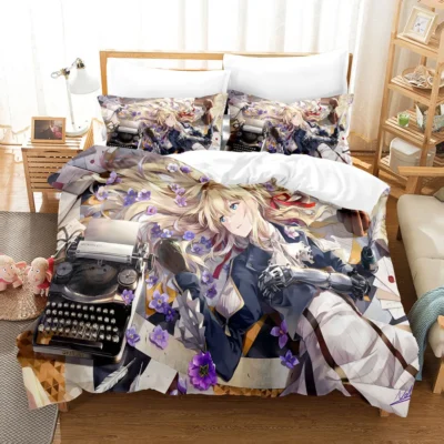 3D The Violet Evergarden Bedding Sets Duvet Cover Set With Pillowcase Twin Full Queen King Bedclothes 2 - Violet Evergarden Store