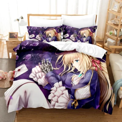 3D The Violet Evergarden Bedding Sets Duvet Cover Set With Pillowcase Twin Full Queen King Bedclothes 6 - Violet Evergarden Store