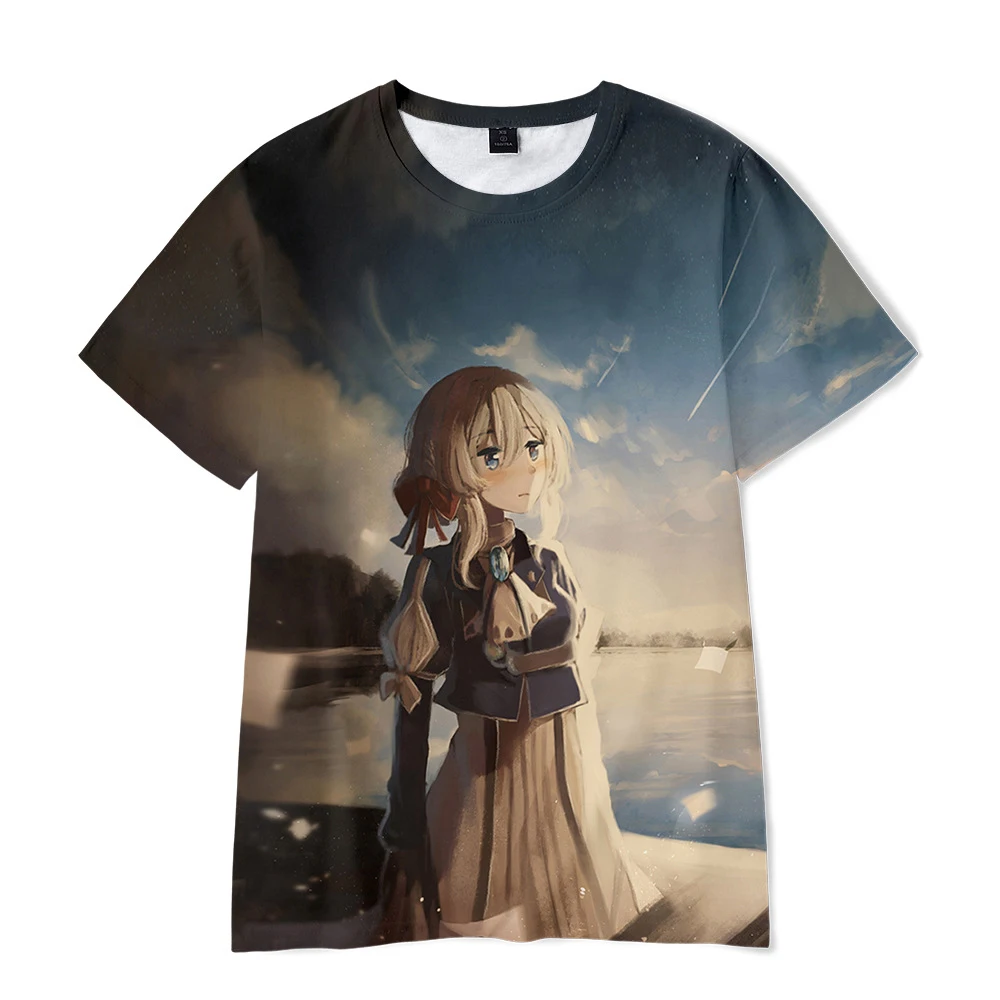 New Fashion T Shirt Anime Violet Evergarden 3D Print Streetwear Men Women Short Sleeve T Shirt 3 - Violet Evergarden Store