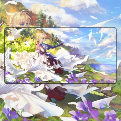 Violet Evergarden Anime Mousepad Mouse Pad Mouse Mat With Pad Prime Gaming XXL Keyboard Pad Stitch 6 - Violet Evergarden Store