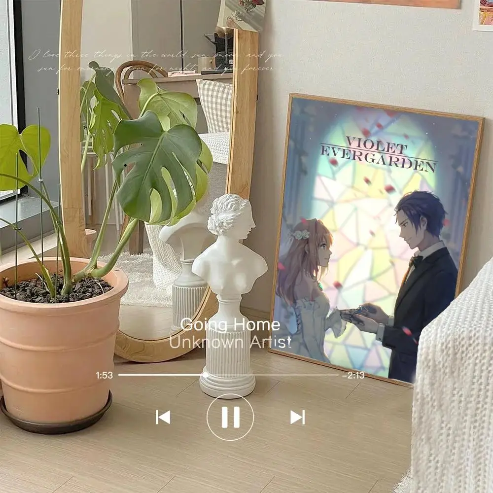 Violet Evergarden Poster Sticky Posters Retro Kraft Paper Sticker DIY Room Bar Cafe Aesthetic Art Wall 9 - Violet Evergarden Store