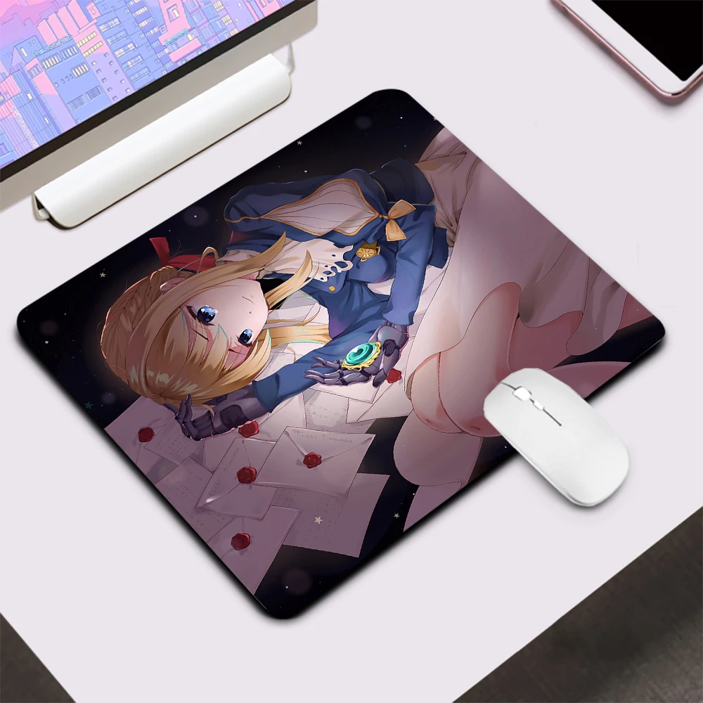 Violet Evergarden Small Gaming Mouse Pad Computer Office Mousepad Keyboard Pad Desk Mat PC Gamer Mouse 19 - Violet Evergarden Store