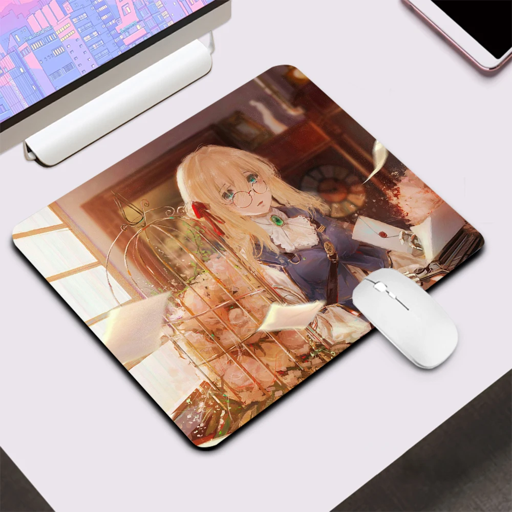 Violet Evergarden Small Gaming Mouse Pad Computer Office Mousepad Keyboard Pad Desk Mat PC Gamer Mouse 21 - Violet Evergarden Store