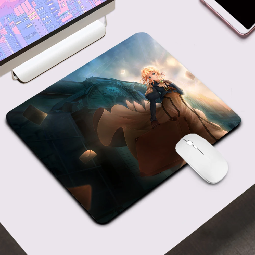 Violet Evergarden Small Gaming Mouse Pad Computer Office Mousepad Keyboard Pad Desk Mat PC Gamer Mouse 22 - Violet Evergarden Store