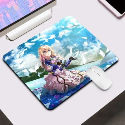Violet Evergarden Small Gaming Mouse Pad Computer Office Mousepad Keyboard Pad Desk Mat PC Gamer Mouse 24 - Violet Evergarden Store